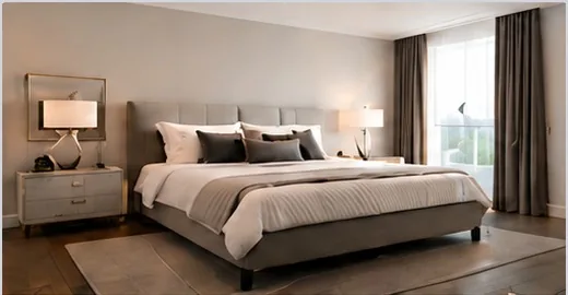 Hotel-quality bedroom prepared for corporate guests